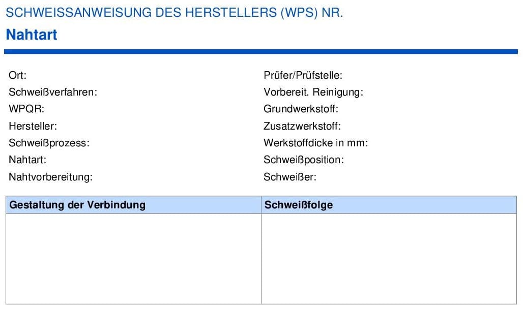 Schweißanweisung
